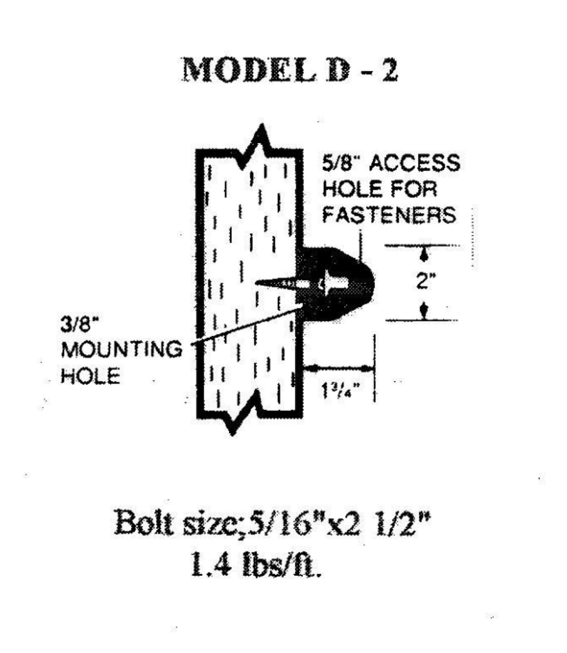 Model D-2 Extruded Dock Bumpers