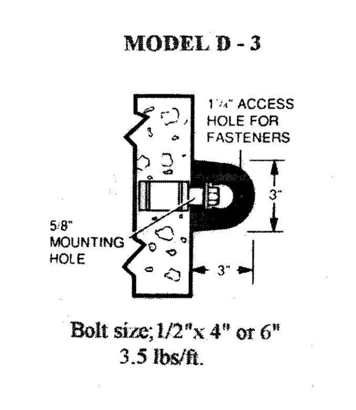 Model D-3 Extruded Dock Bumpers