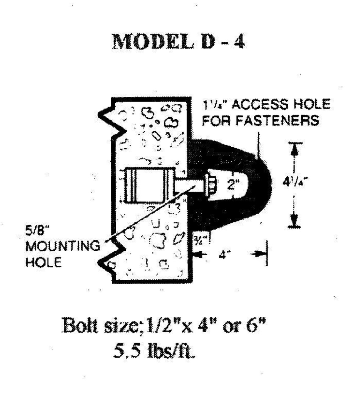 Model D-4 Extruded Dock Bumpers
