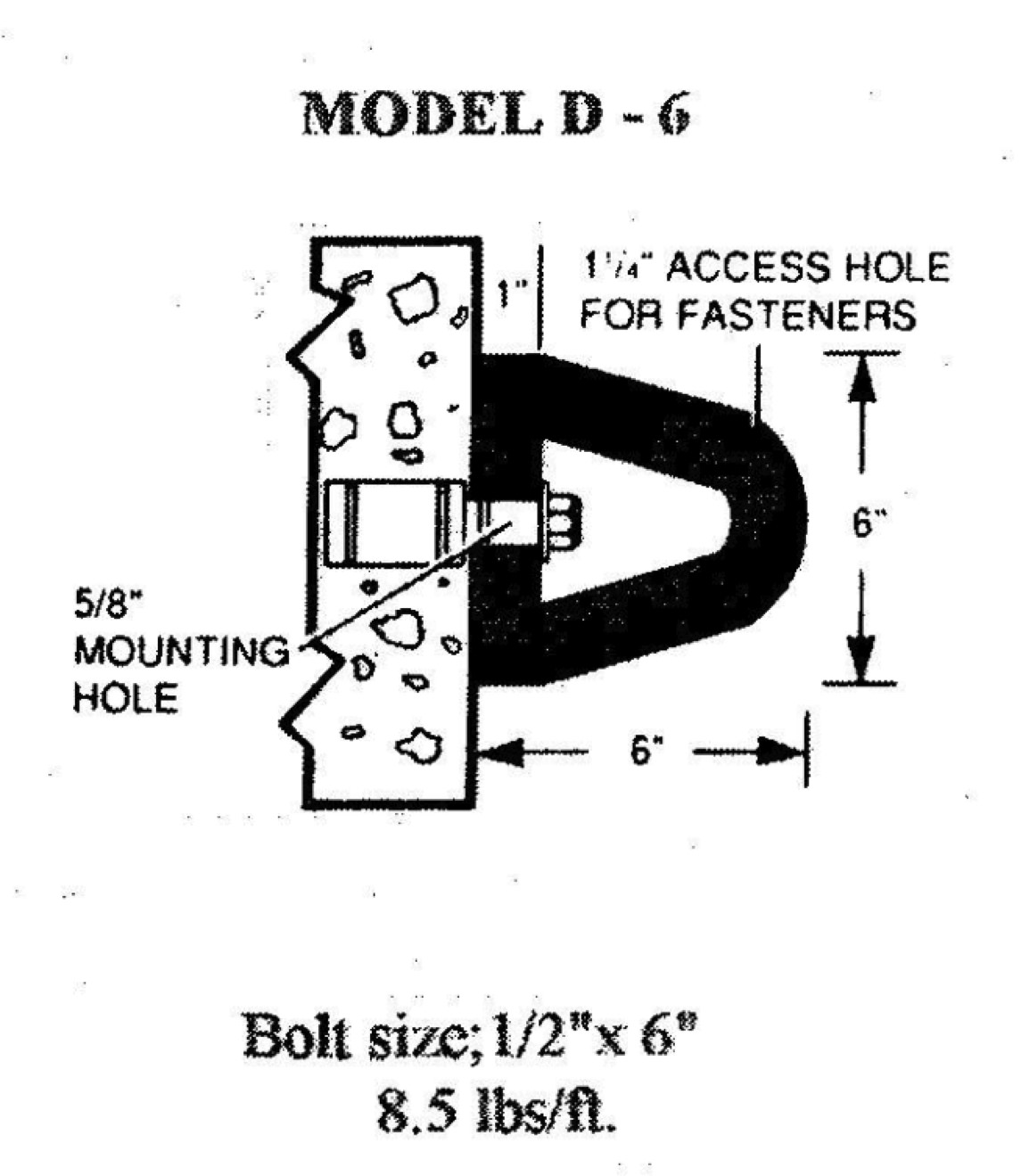 Model D-6 Extruded Dock Bumpers