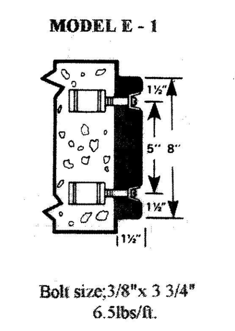 Model E-1 Extruded Dock Bumpers
