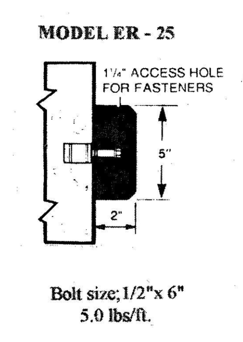 Model ER-25 Extruded Dock Bumpers