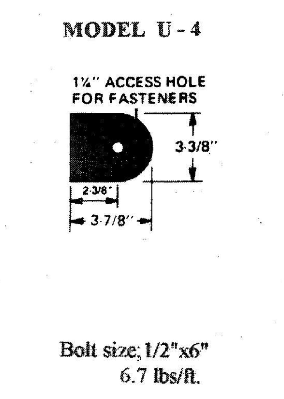 Model U-4 Extruded Dock Bumpers