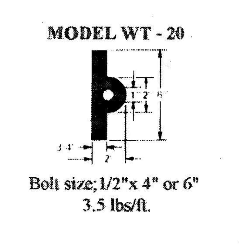 Model WT-20 Extruded Dock Bumpers