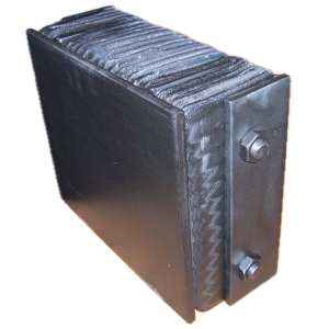 Steel faced laminated dock bumper